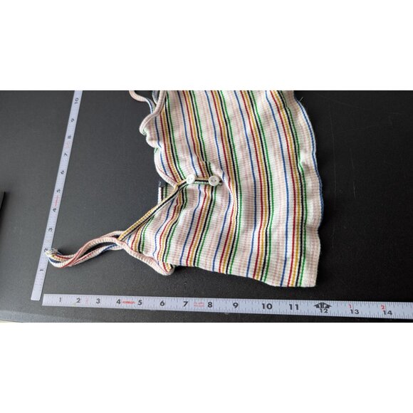 Forever 21 Women Multicolor Striped Cropped Tank Top Size Small Rainbow Festival - Picture 6 of 8